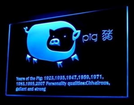Chinese Zodiac Pig LED Neon Sign